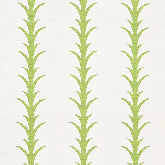 Contemporary Schumacher X Celerie Kemble Acanthus Stripe Fabric in Leaf For Sale - Image 3 of 3