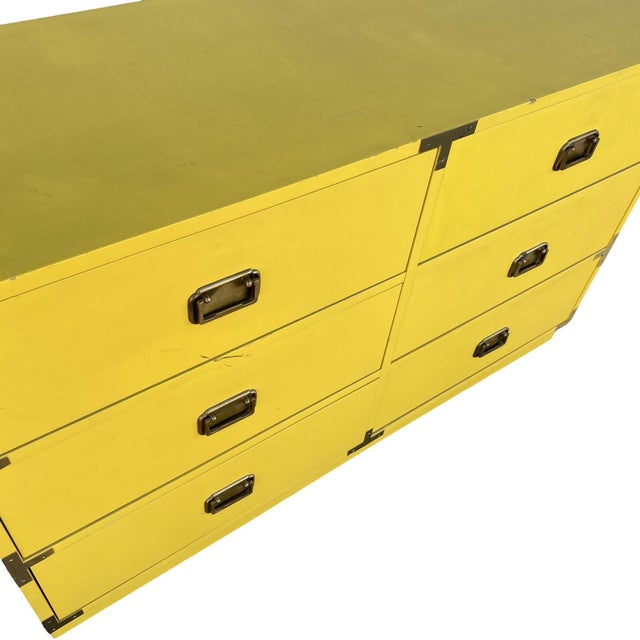 1960s 1960s Mid Century Yellow "Colormates" Campaign Dresser by Morris of California For Sale - Image 5 of 10