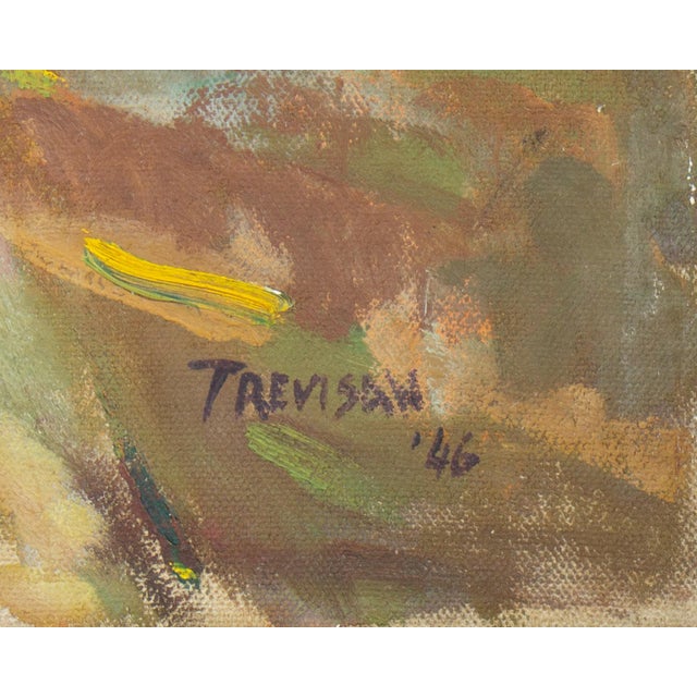 1946 Oil on Canvas Landscape Painting by Trevisan For Sale - Image 4 of 8