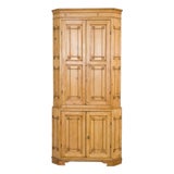 19th Century Tall Danish Pine Corner Cabinet For Sale