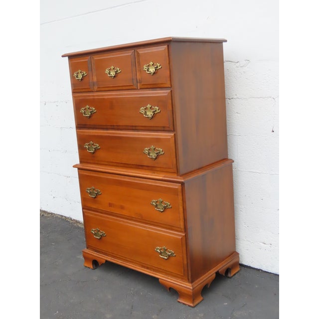 Traditional Tall Solid Maple Chest of Drawers 6655 For Sale - Image 3 of 14