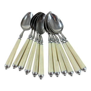 Mid-Century French Bouillet Bourdelle Table Spoons, Set of 12