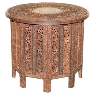 Burmese Octagonal Carved Side Table from Liberty, 1910s For Sale
