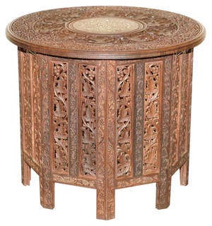 Burmese Octagonal Carved Side Table from Liberty, 1910s