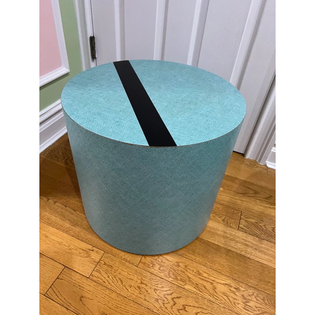 1980 Teal Blue Formica Medium Tall Pedestal There is a matching shorter pedestal in a separate listing