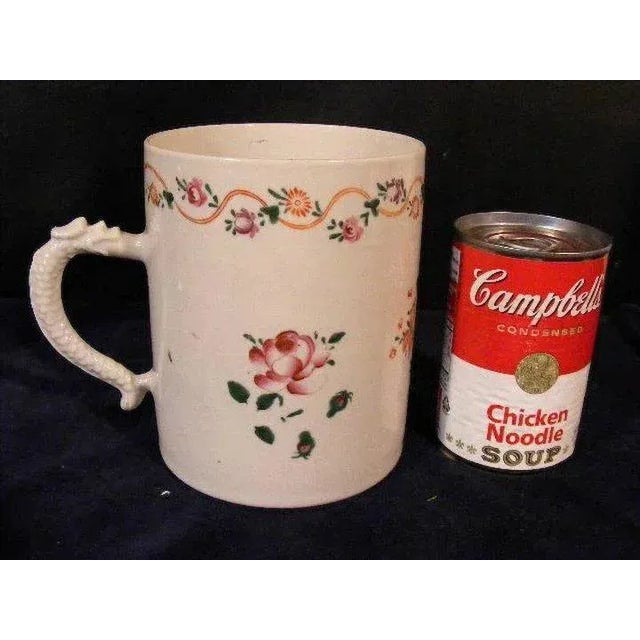 Large 19th Century Chinese Export Porcelain Tankard Mug in Famille Rose Palette For Sale - Image 4 of 11