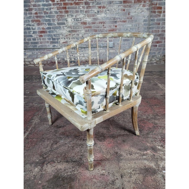 Ornamental & Decorative Materials Gina Berschneider Faux Bamboo Tub Arm Chair For Sale - Image 7 of 10