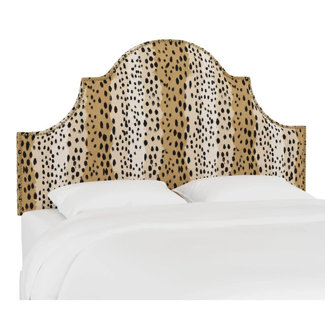 Halsted Headboard in Caramel Linen Leopard, California King For Sale In Chicago - Image 6 of 6
