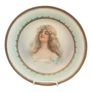 Antique Austrian Porcelain Cabinet Portrait Plate Constance of Austria