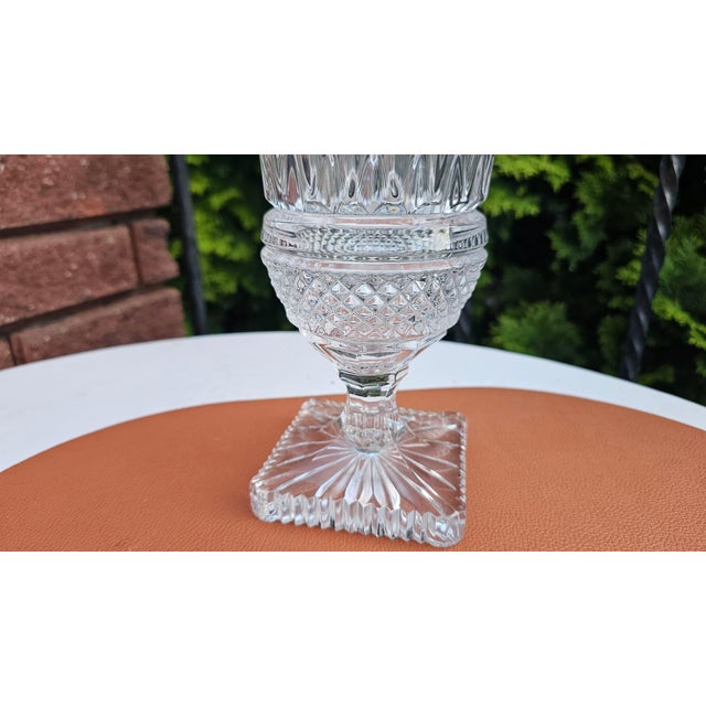 Art Deco crystal bonbonniere or vase, Bohemia, dimensions: height 33 cm, diameter 14.2 cm.