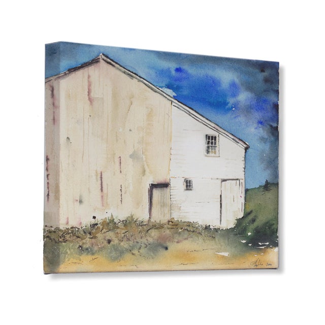 Contemporary "Summer Light on a Dairy Barn" Canvas Ready to Hang, Original Giclee Rustic Landscape For Sale - Image 3 of 4