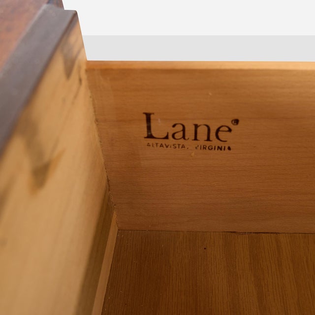 Wood 1970s Staccato Brutalist Dresser and Mirror by Lane For Sale - Image 7 of 17