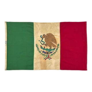 Vintage Cotton Flag of Mexico For Sale