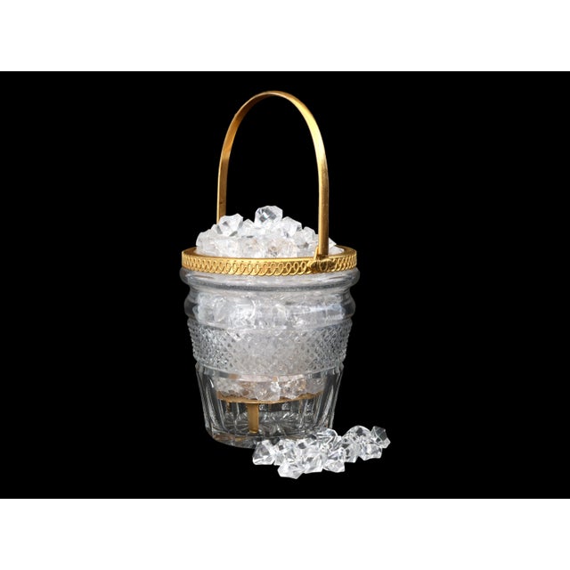 Hollywood Regency Midcentury Val St. Lambert Crystal Ice Bucket For Sale - Image 3 of 4