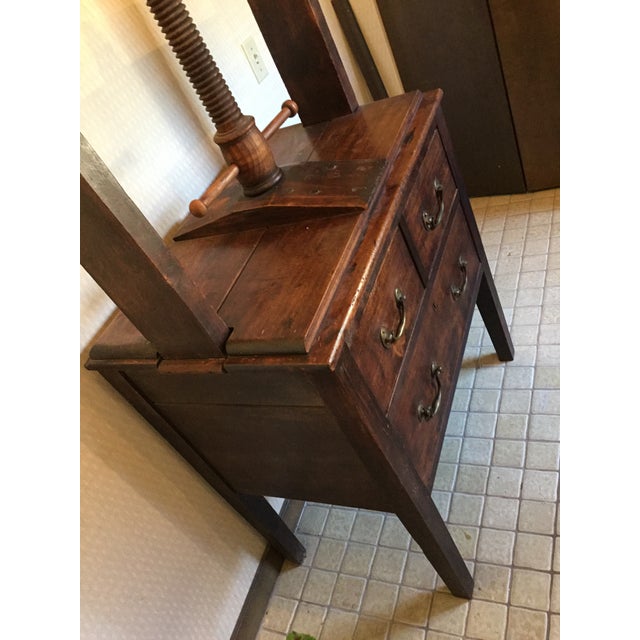 Antique English Linen Book Wood Press Chairish