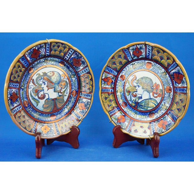 Vintage Ceramic Plates, 1920s, Set of 2 For Sale - Image 4 of 18