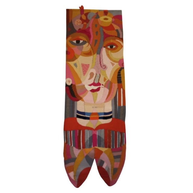 Frau Elwig Figurative Tapestry by D. Petry Wandres, Germany, 1970s For Sale - Image 17 of 17