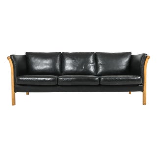 Late 20th Century Danish Modern Leather Sofa For Sale