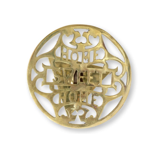 English English Brass 'Home Sweet Home' Trivet For Sale - Image 3 of 4