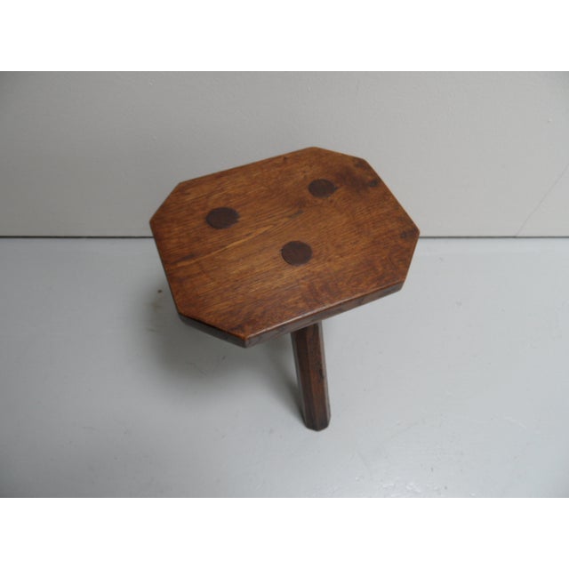 Antique Oak Milk Stool, 1890s For Sale - Image 6 of 9