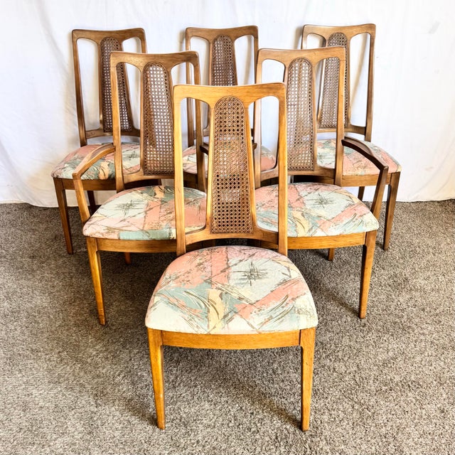 Mid-Century Modern Mid Century Modern Walnut Cane Back Dining Chairs - Set of 6 For Sale - Image 3 of 10