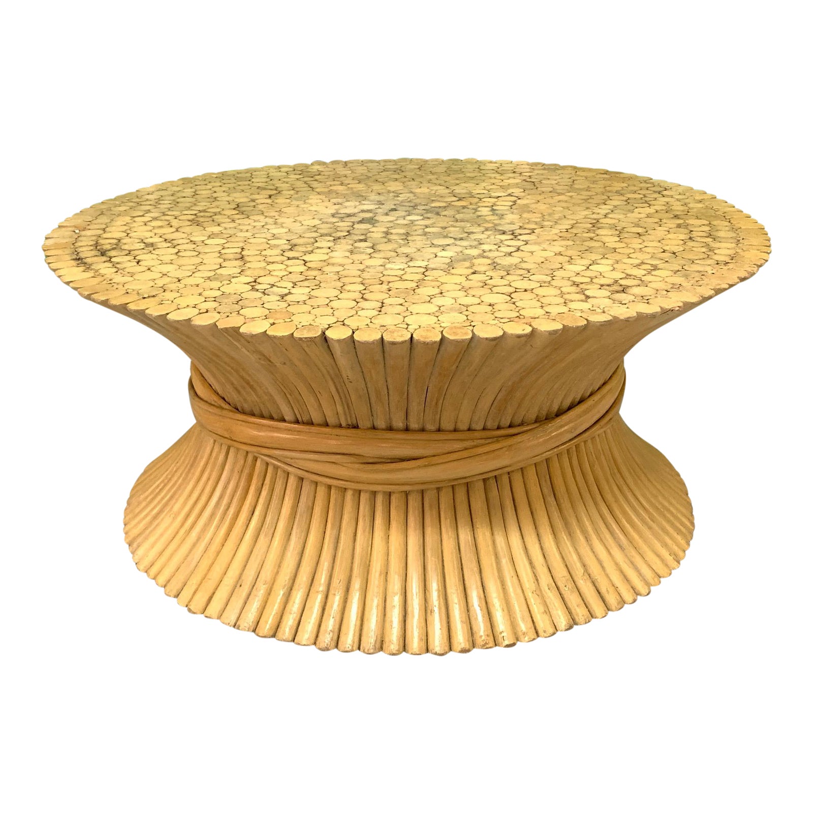 Mcguire Sheaf Of Wheat Rattan Coffee Table Chairish