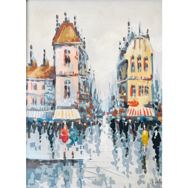 Impressionist Vintage Paris Street Scene Oil Painting by Artist Rocco For Sale - Image 3 of 6