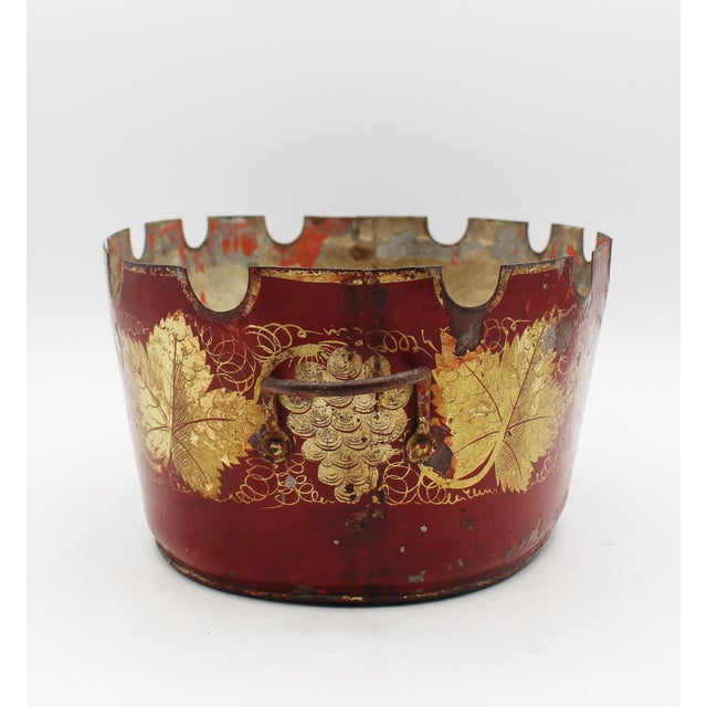 Circa 1810-1820 French Empire Tole Monteith For Sale - Image 4 of 9