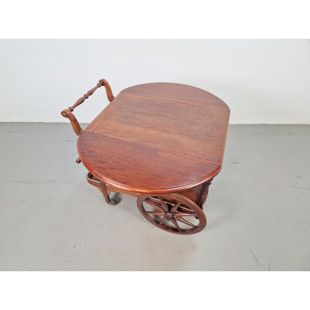 1960s Vintage Spindle Bar Cart in Wood, France, 1970s For Sale - Image 5 of 15