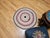 Antique American Braided Round Rug, Handwoven Folk Art, Red & Blue, 3x4 For Sale - Image 9 of 10
