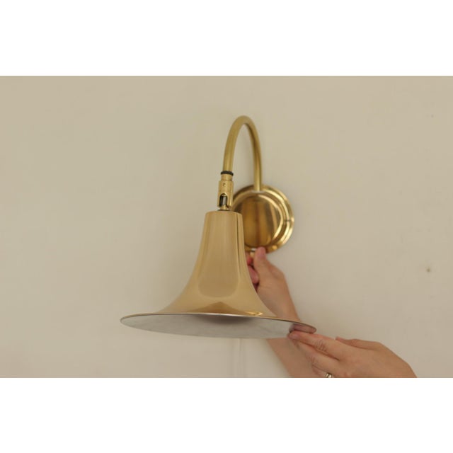 1960s Vintage Trump Shape Lights in Brass by Börje Claes for Norlett Elit, 1960s, Set of 2 For Sale - Image 5 of 18