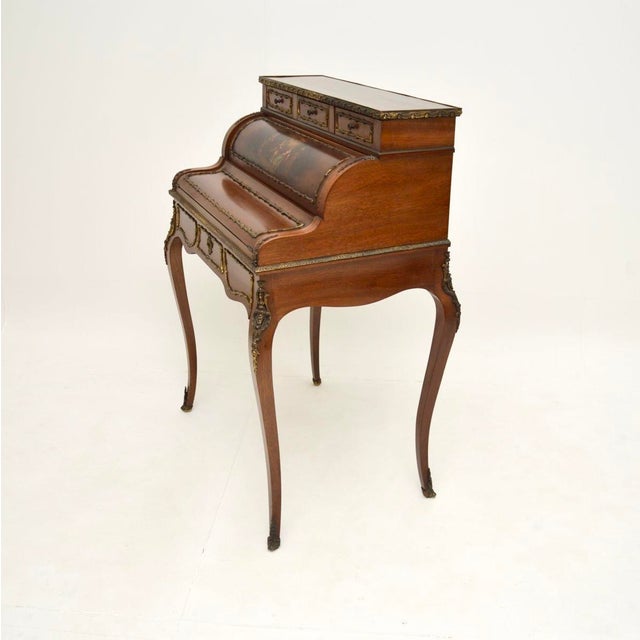 French Ormolu Mounted Escritoire Writing Bureau, 1890s For Sale - Image 4 of 14