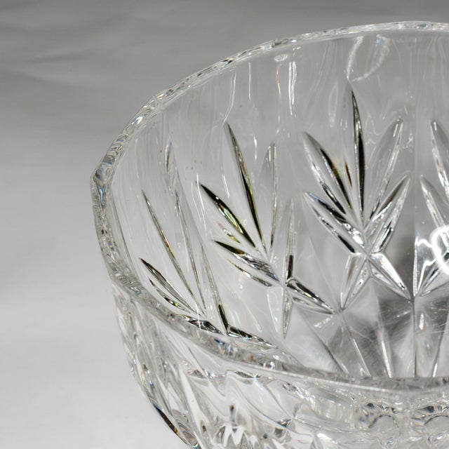 Vintage 1961 Bohemian Crystal Quilted Cut Glass Candy Dish Bowl For Sale - Image 4 of 5