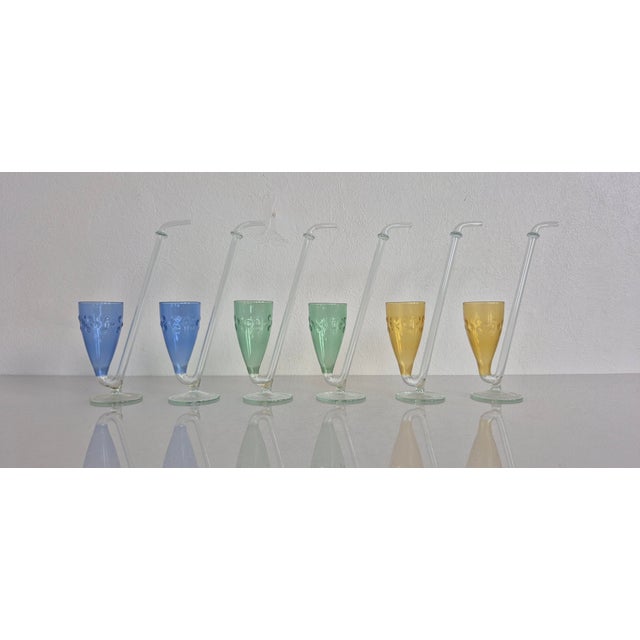Set of 6 filigree mouth-blown cognac glasses from Lauscha in perfect condition. I have official proof of authenticity such...
