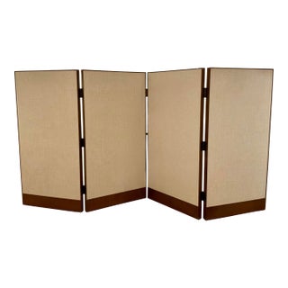 Barbara Barry for Baker / McGuire Ivory Grasscloth Curtin Call Screen/Room Divider For Sale