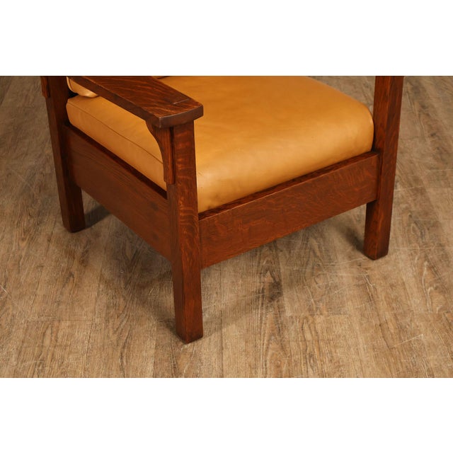Gustav Stickley Antique Mission Oak Morris Chair Model 346 For Sale - Image 12 of 18