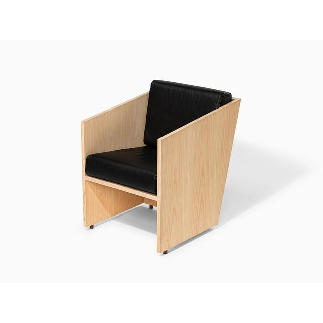 Armchair in Ash Wood and Black Leather by Álvaro Siza For Sale - Image 12 of 12