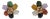 Multicolor Jade Flower Clip Earrings, A Pair For Sale