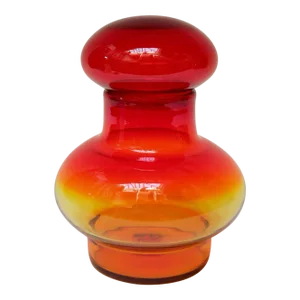 Large Vintage Glass Amberina Vase With Stopper by John Nickerson for Blenko