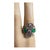 1950s Art Deco 18 K Gold Ladies Twin Emerald & Diamond Ring Size 8 For Sale - Image 5 of 11