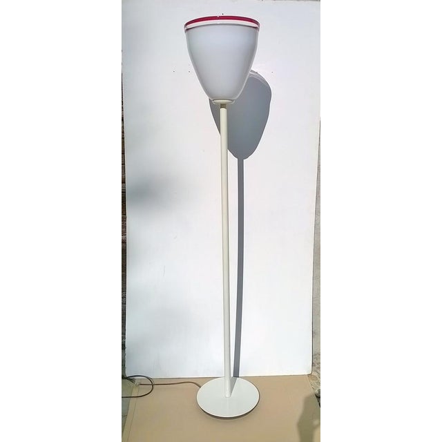 Red Glass Floor Lamp attributed to Roberto Pamio for Leucos, 1970s For Sale - Image 8 of 8