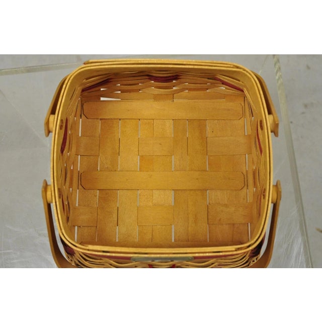 Wood Vintage Longaberger Christmas Edition 2000 Edition Deck the Halls Basket W/ Lid For Sale - Image 7 of 12