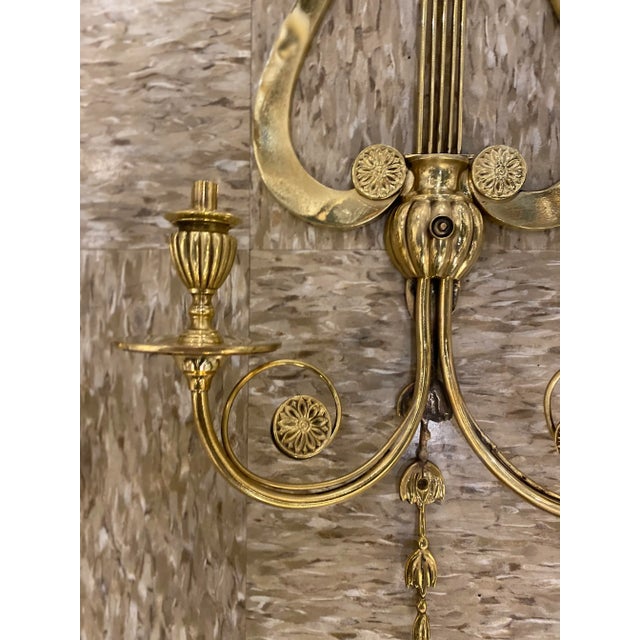 Edward F. Caldwell & Co. 1920’s Caldwell Lire Shaped Sconces - A Pair For Sale - Image 4 of 10