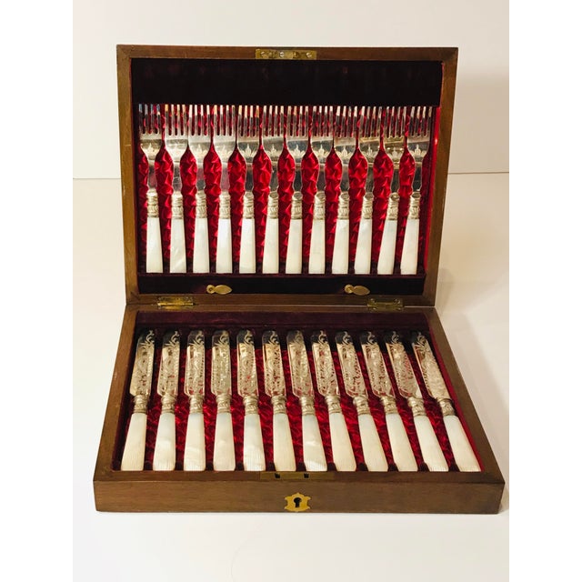 Vintage Hand Chased Fish Fork and Knife Set 12 Piece Set Chairish