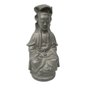 Antique Pewter Kuan Yin Figure Circa 1910