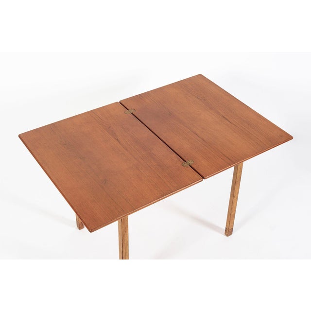 Mid-Century Danish Small Wood Extendable Dining or Game Table by SKM For Sale - Image 9 of 12