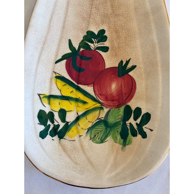 Mid 20th Century Vintage Hand Painted Celery Vegetable Serving Dish For Sale - Image 5 of 11