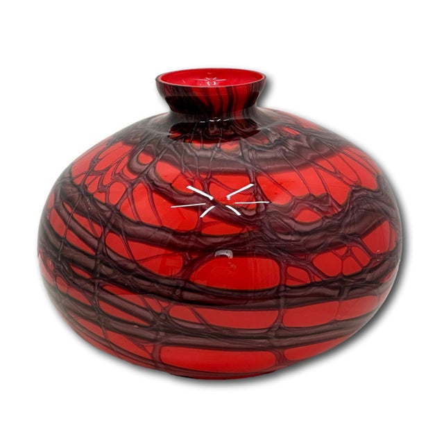 Unusual Large Size Antique Art Deco Czechoslovakian Hand Blown Art Glass Vase by Kralik - Circa 1920s For Sale - Image 14 of 18