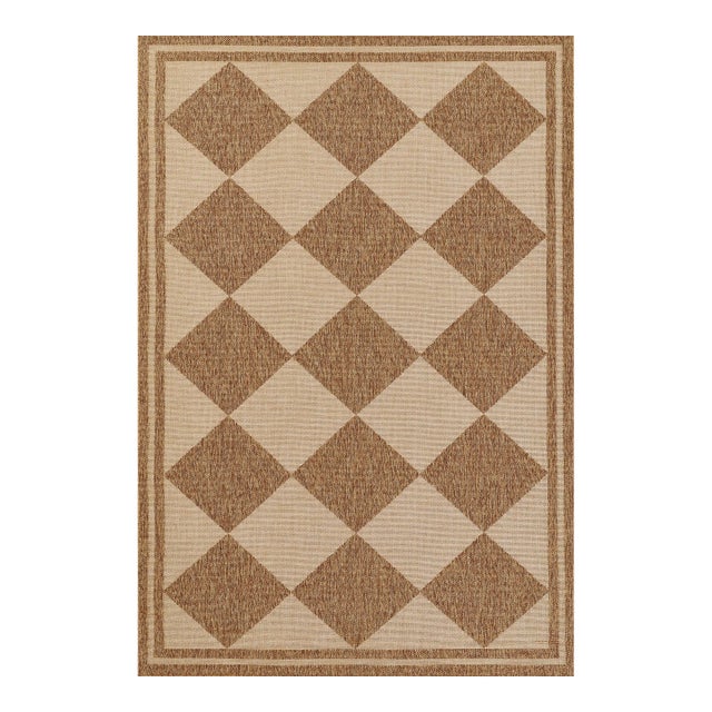 Erin Gates by Momeni Saybrook Diamond Natural Indoor/Outdoor Area Rug 2' X 3' For Sale