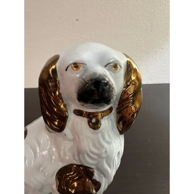 American Antique Copper Lustre Decorated Staffordshire Dog, Circa 1860's For Sale - Image 3 of 11